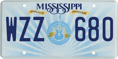 MS license plate WZZ680