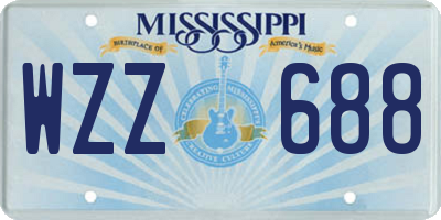 MS license plate WZZ688