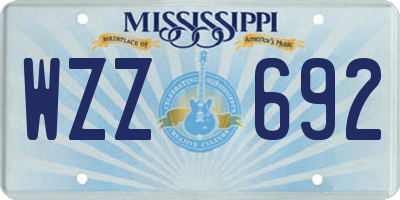 MS license plate WZZ692