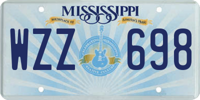 MS license plate WZZ698