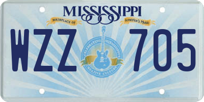 MS license plate WZZ705
