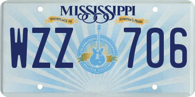 MS license plate WZZ706