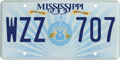 MS license plate WZZ707