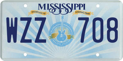 MS license plate WZZ708