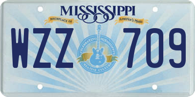 MS license plate WZZ709