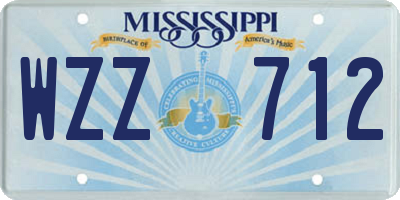 MS license plate WZZ712