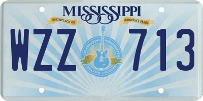MS license plate WZZ713