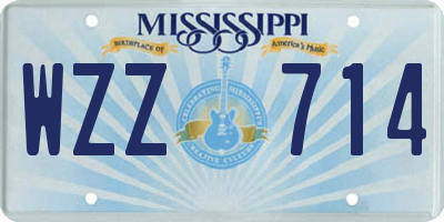 MS license plate WZZ714