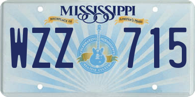 MS license plate WZZ715