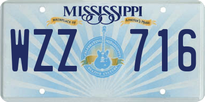 MS license plate WZZ716