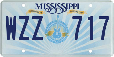 MS license plate WZZ717