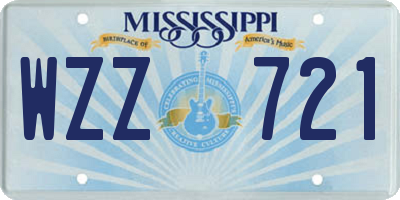 MS license plate WZZ721