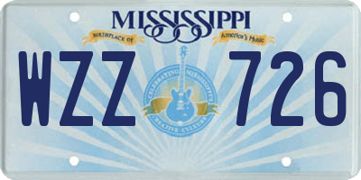 MS license plate WZZ726