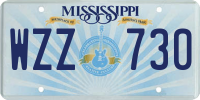 MS license plate WZZ730