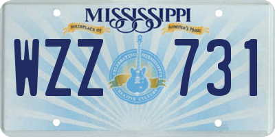 MS license plate WZZ731