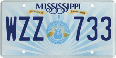 MS license plate WZZ733