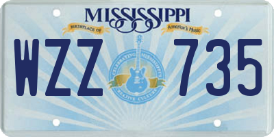 MS license plate WZZ735