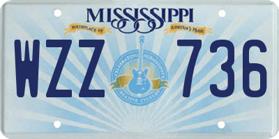 MS license plate WZZ736