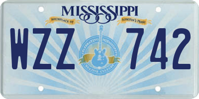 MS license plate WZZ742