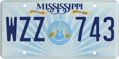 MS license plate WZZ743