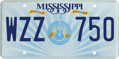 MS license plate WZZ750