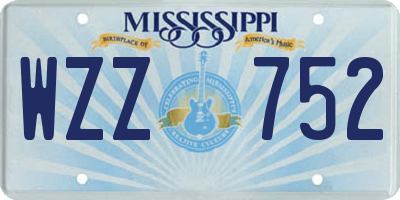 MS license plate WZZ752