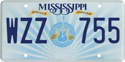 MS license plate WZZ755