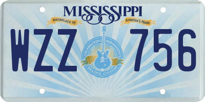 MS license plate WZZ756