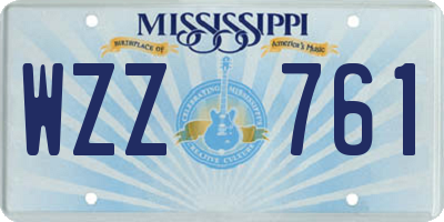 MS license plate WZZ761