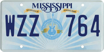 MS license plate WZZ764