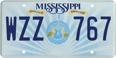 MS license plate WZZ767
