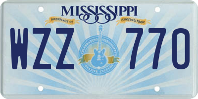 MS license plate WZZ770