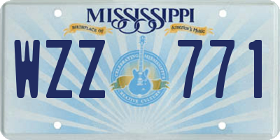 MS license plate WZZ771