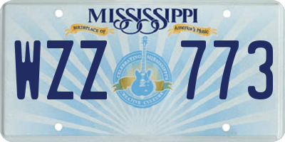 MS license plate WZZ773
