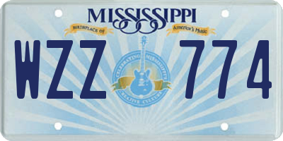 MS license plate WZZ774
