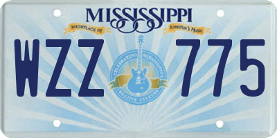 MS license plate WZZ775