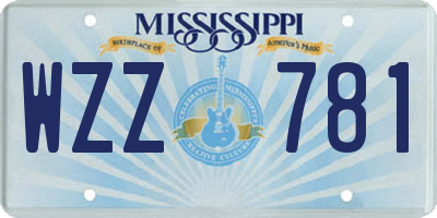 MS license plate WZZ781