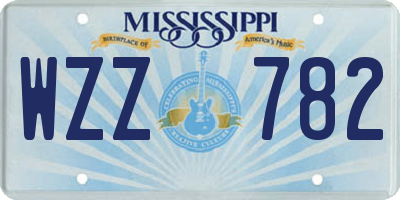 MS license plate WZZ782