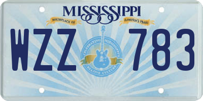 MS license plate WZZ783