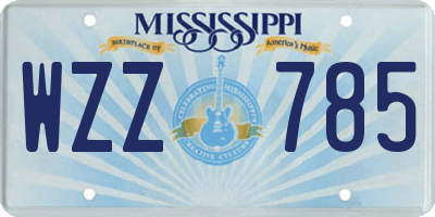 MS license plate WZZ785