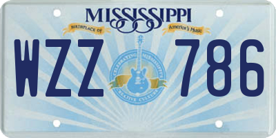 MS license plate WZZ786
