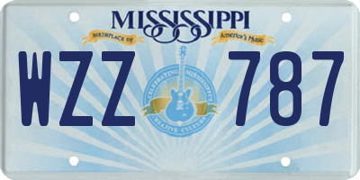 MS license plate WZZ787