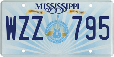 MS license plate WZZ795
