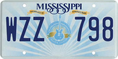 MS license plate WZZ798