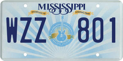 MS license plate WZZ801