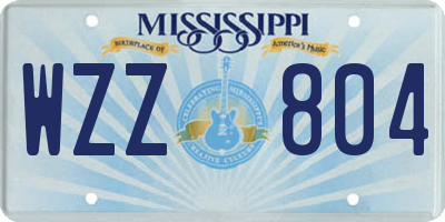 MS license plate WZZ804