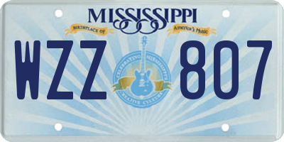 MS license plate WZZ807