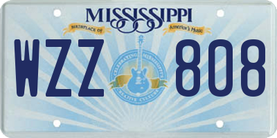 MS license plate WZZ808