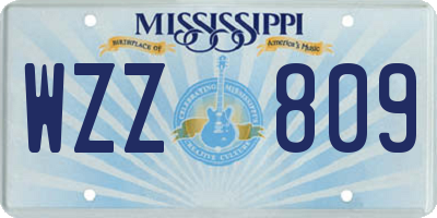 MS license plate WZZ809