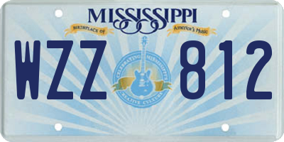MS license plate WZZ812